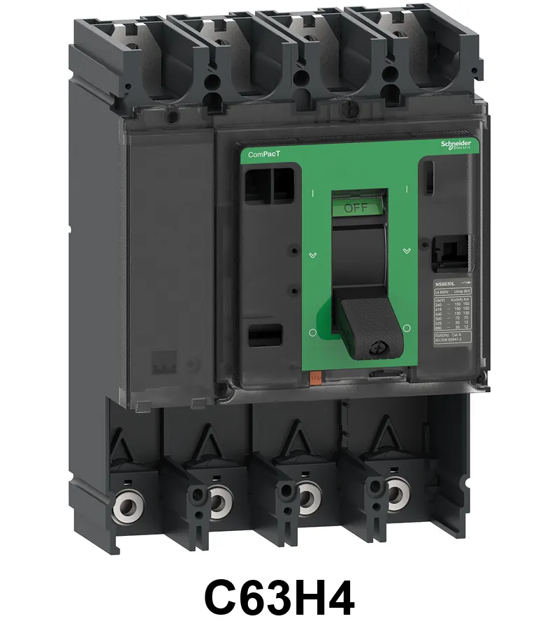 Interruptor Bastidor Básico Compact Nsx630H 70 Ka A 415 Vca 5060 Hz 630 A Sin Unidad De Disparo 4 Polos Schneider