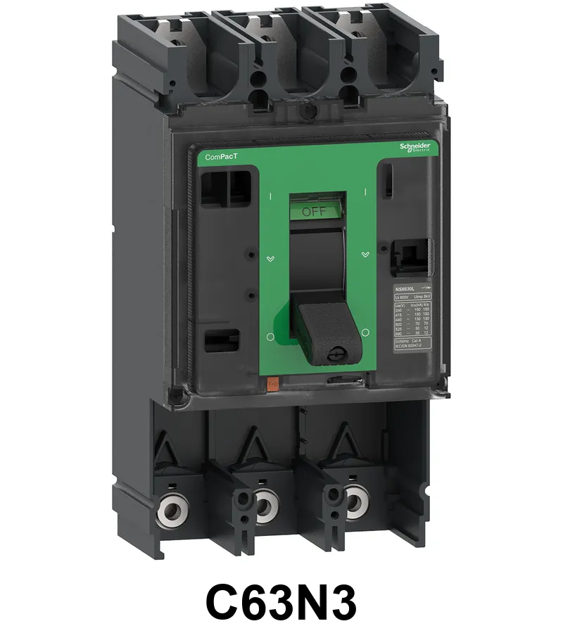 Interruptor Bastidor Básico Compact Nsx630N 50 Ka A 415 Vca 5060 Hz 630 A Sin Unidad De Disparo 3 Polos Schneider
