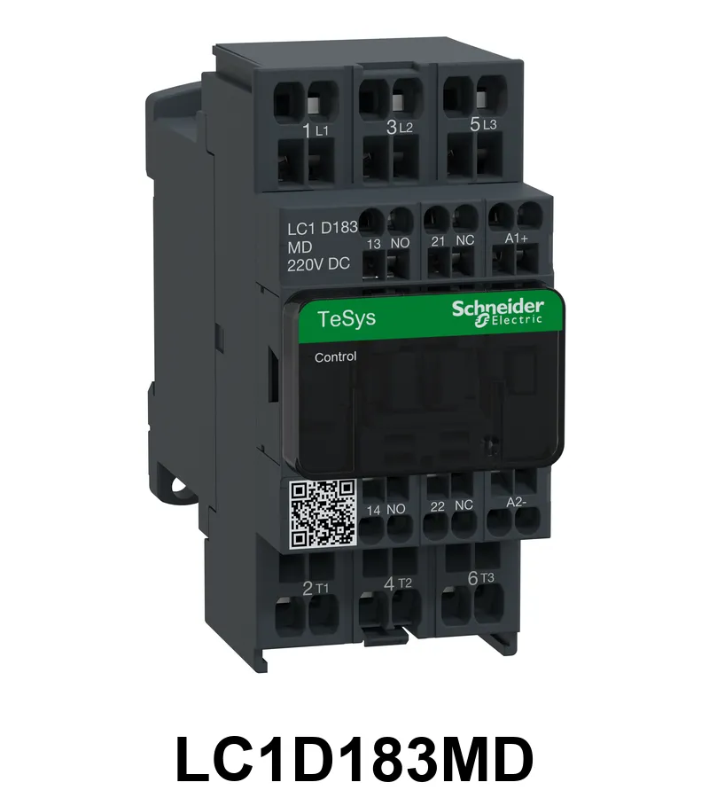 CONTACTOR 3P 18A B.RES 1NA+1NC 220VCC Schneider