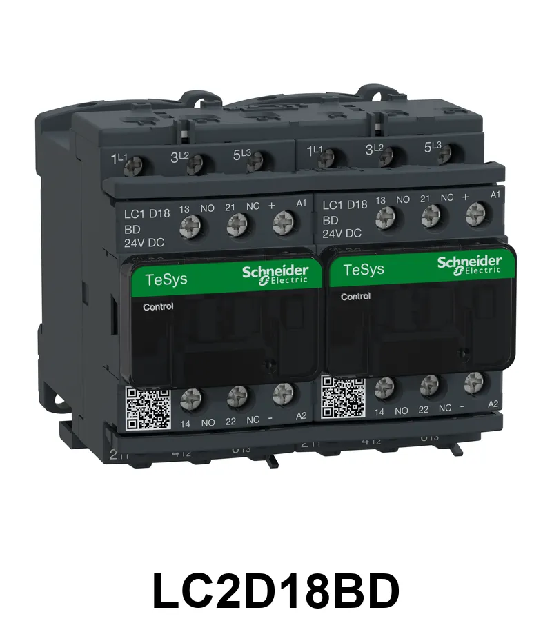 Contactor De Inversión Tesys D 3P (3 No) Ac3 <= 440 V 18 A 24 V Dc Bobina Schneider