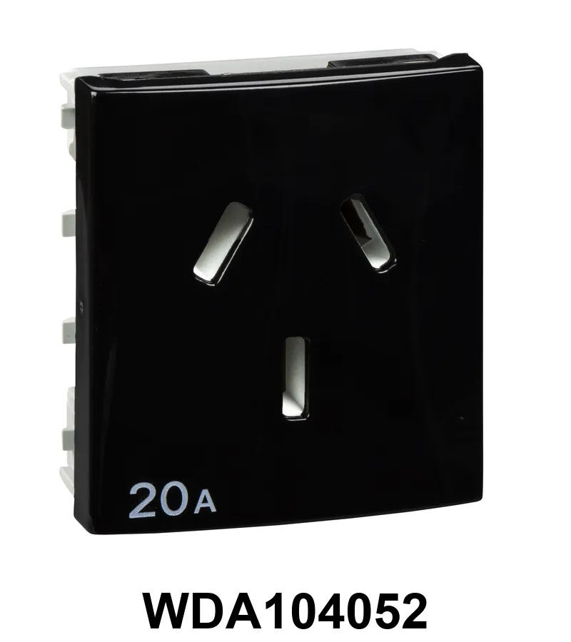 TOMA C/TIERRA 20A-250V NEGRO