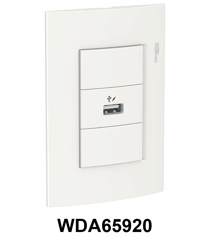 CONJ. RODA 1 TOMA USB 1A 220V BLANCO