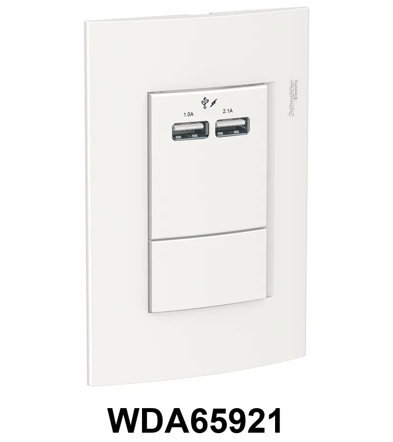 CONJ. RODA 2 TOMAS USB 2,1A 220V BLANCO