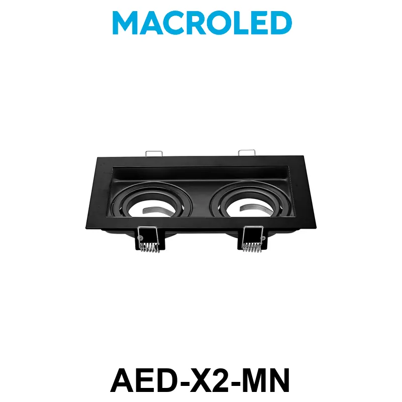 ARTEFACTO MACROLED EMBUTIR X2 DICRO MARCO NEGRO