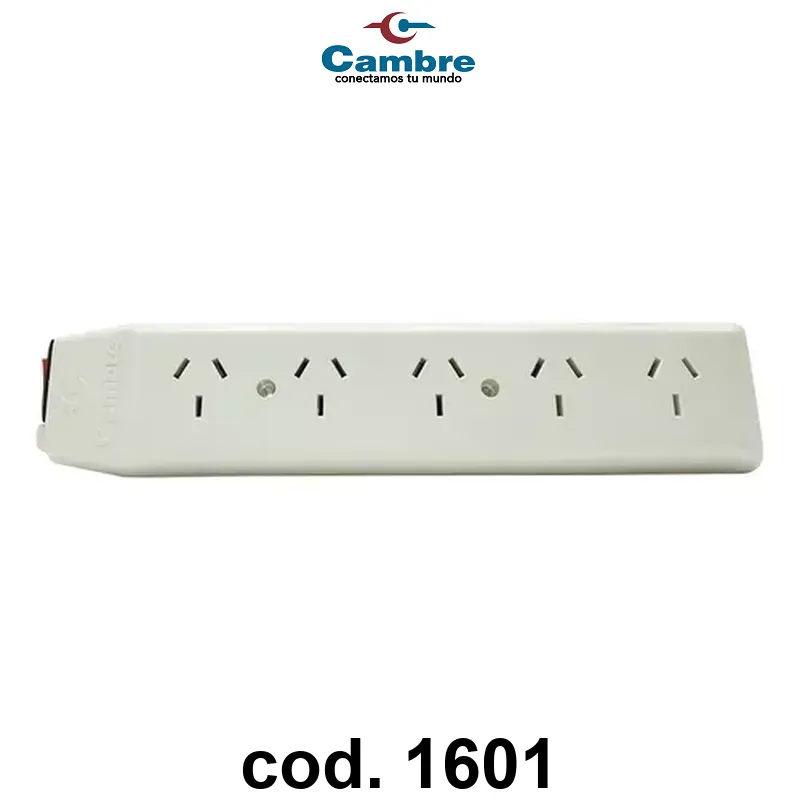 PROLONGADOR DE 5 TOMAS BLANCO S/CABLE