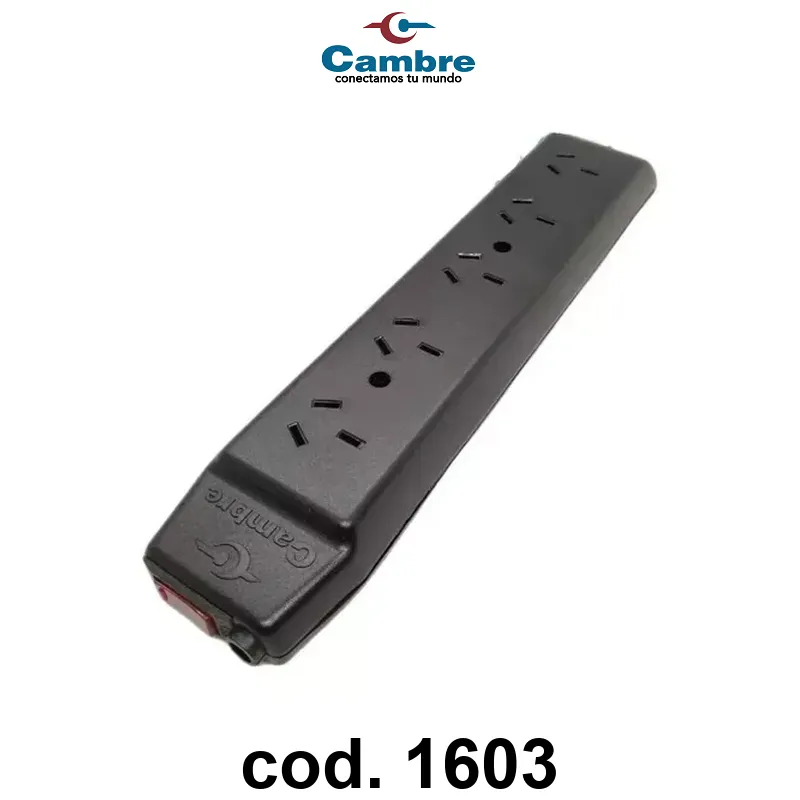 PROLONGADOR DE 5 TOMAS NEGRO S/CABLE
