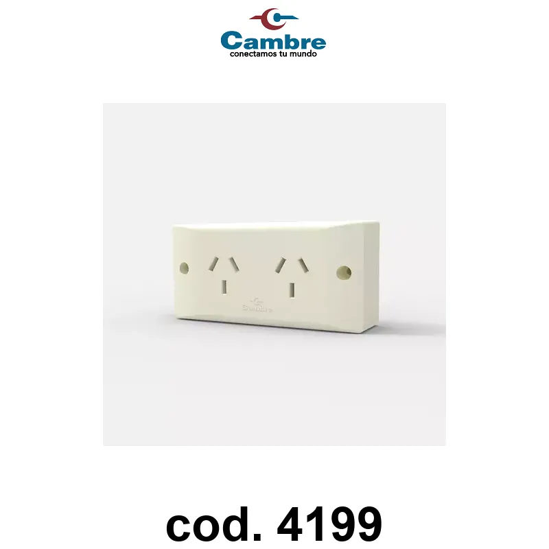 TOMA DOBLE EXTERIOR - C/SIST. PREFIT - BLANCO