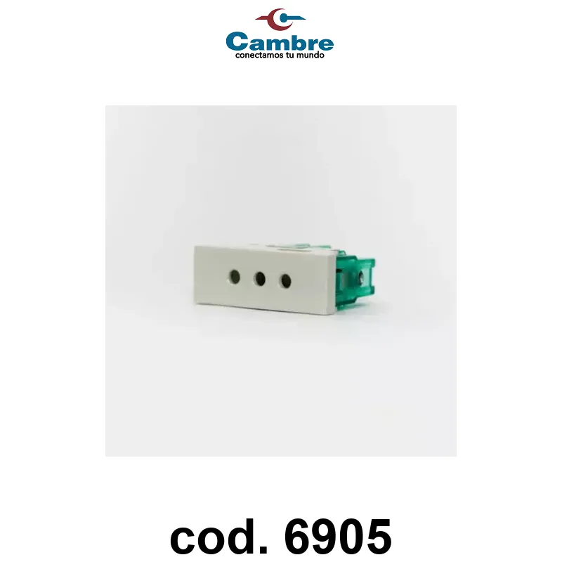 MODULO TOMA BIPOLAR C/TIERRA P/ESPIGA RED.C/PROTECC.