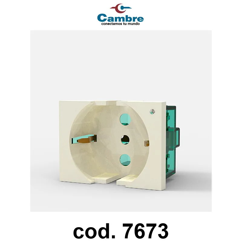 MODULO TOMA SCHUKO 16A. C/LED TESTIGO - BLANCO