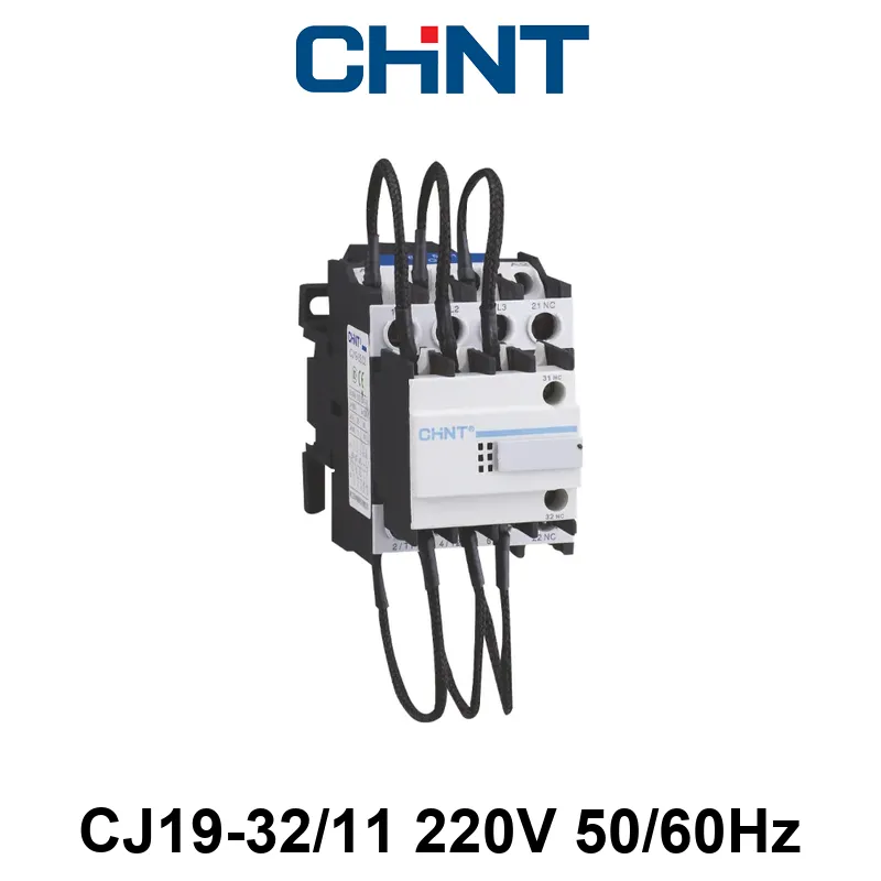 CONTACTOR P/CAPACITORES CHINT CJ19-32 - Q:20kVAr @ 400VCA + Aux: 1NA+1NC - Bob: 220VCA
