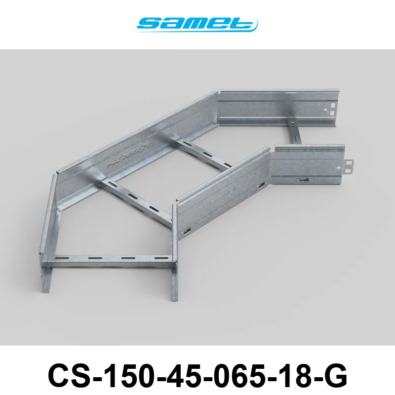 CURVA PLANA ESCALERA SMARTTRAY DE 150 mm A 45º ALA 65 mm #18 GALV. EN CALIENTE
