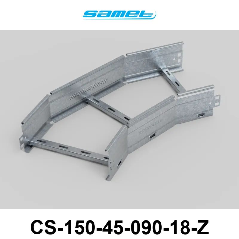 CURVA PLANA ESCALERA SMARTTRAY DE 150 mm A 45º ALA 90 mm #18 ZINGRIP