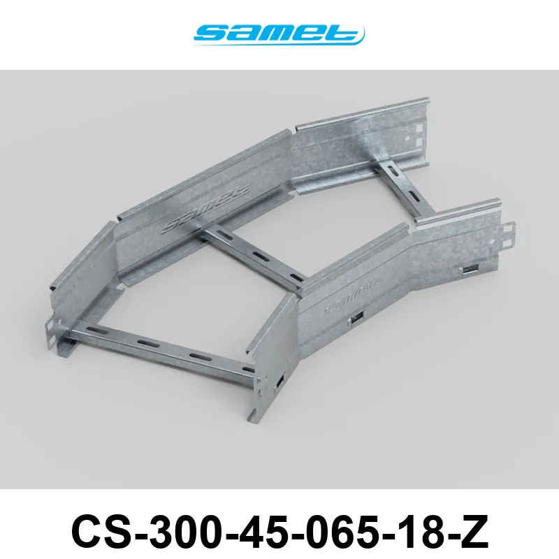 CURVA PLANA ESCALERA SMARTTRAY DE 300 mm A 45º ALA 65 mm #18 ZINGRIP
