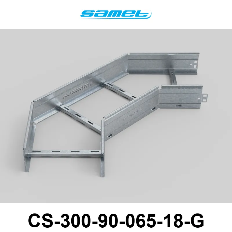CURVA PLANA ESCALERA SMARTTRAY DE 300 mm A 90º ALA 65 mm #18 GALV. EN CALIENTE