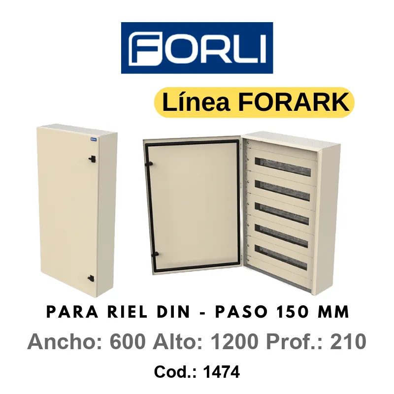 Gabinete estanco IP65 para 168 DIN 600x1200x210