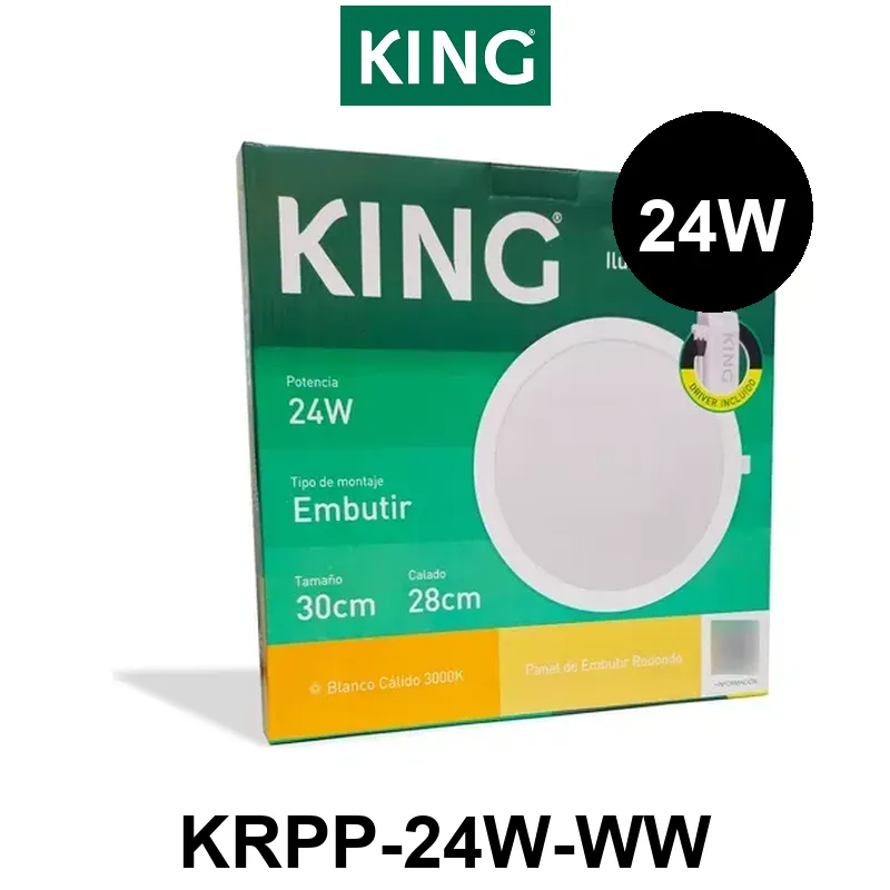 PANEL PLAFON CIRCULAR KING 24W AC165-265V CALIDO 3000K