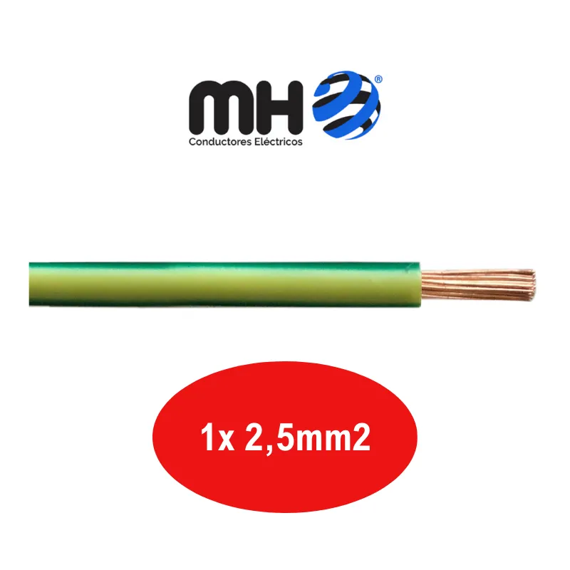 CABLE NORMALIZADO 1X  2,5 MM2 VER-AMA UF-ECO MH x metro