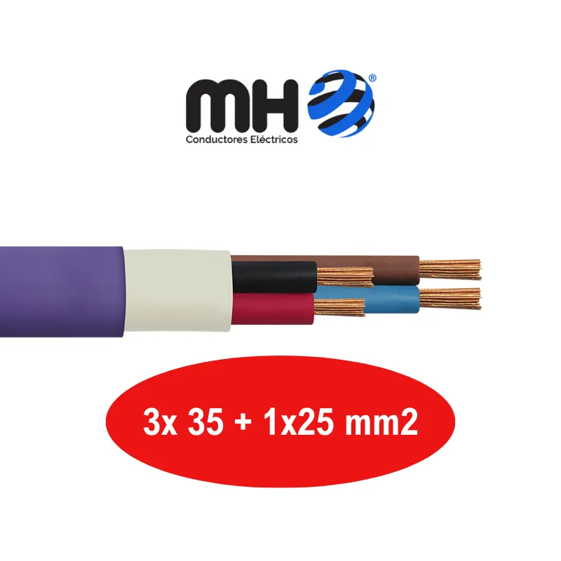 CABLE SUBTERRANEO  1KV CU  3X 50+1X25MM2 PVC MH x metro