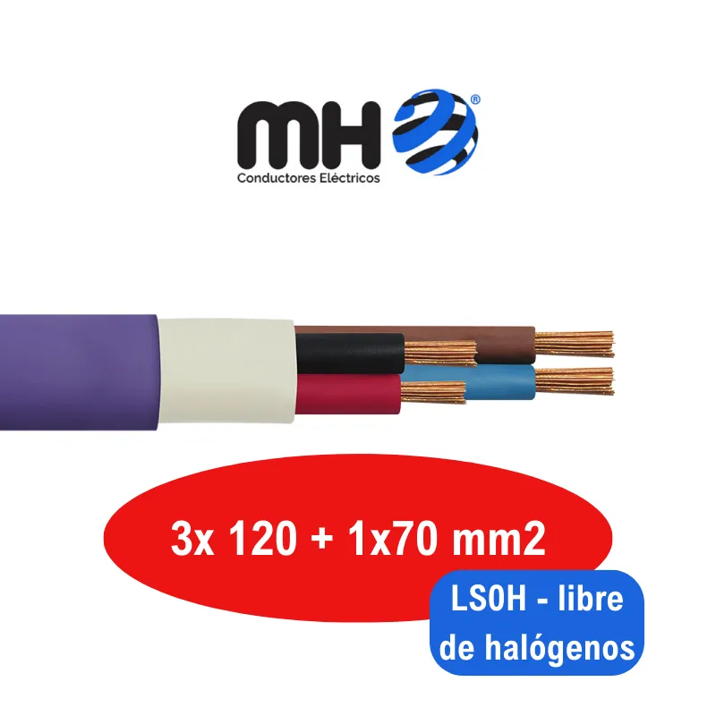 CABLE SUBTERRANEO  1KV CU  3X120+1X70MM2 LS0H MH x metro