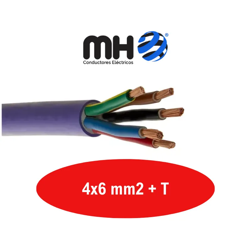 CABLE SUBTERRANEO  1KV CU  4X  6MM2+T (5) PVC MH x metro