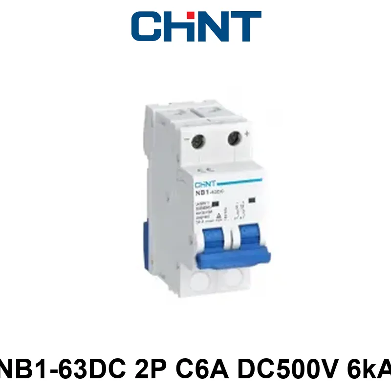 Int. Termomagnético CHINT NB1-63DC 500VCC, In:6A, Icn:6kA, Curva C, 2-polos