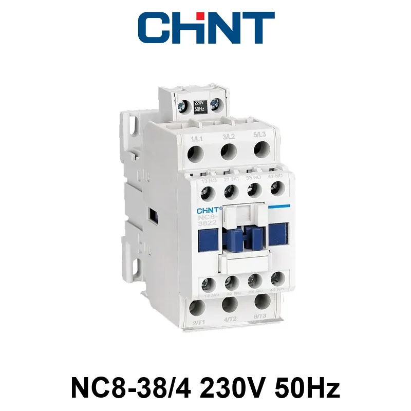 CONTACTOR CHINT 4NO DE CONTACTOS PRINCIPALES AC-3 38A 400V AC-3 21,9 690V