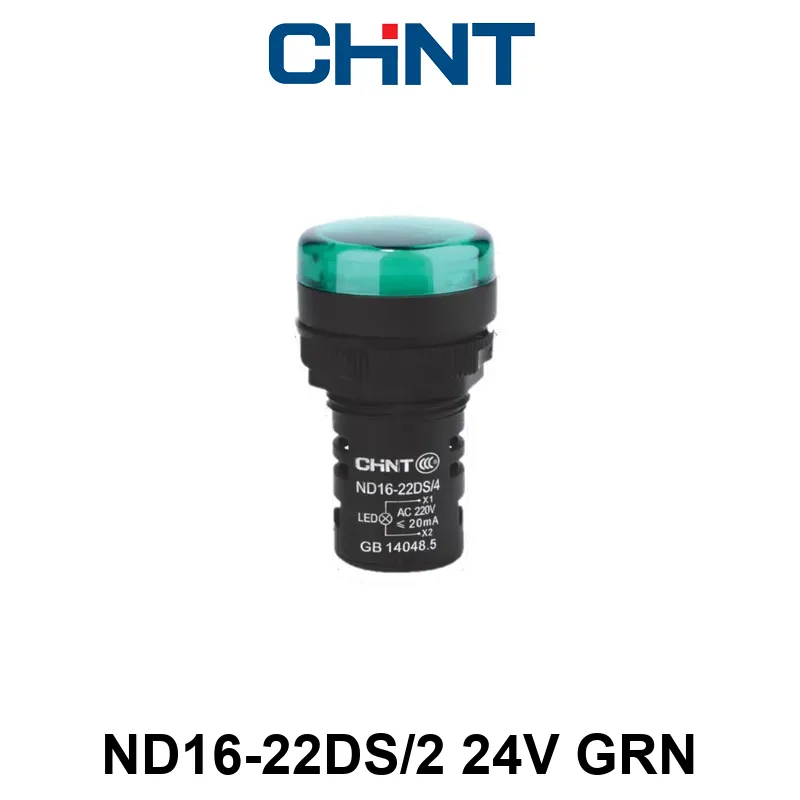 OJO DE BUEY 22 MM COLOR VERDE LED RES 24V CORTO