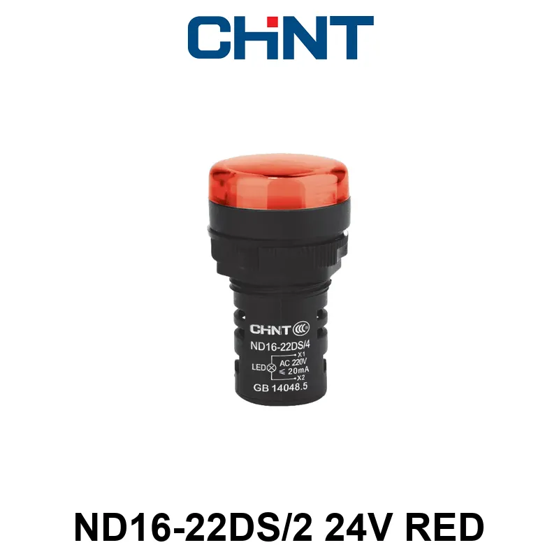 OJO DE BUEY 22 MM COLOR ROJO LED RES 24V CORTO