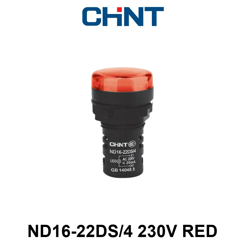 OJO DE BUEY 22 MM COLOR ROJO LED CAP 230V CORTO