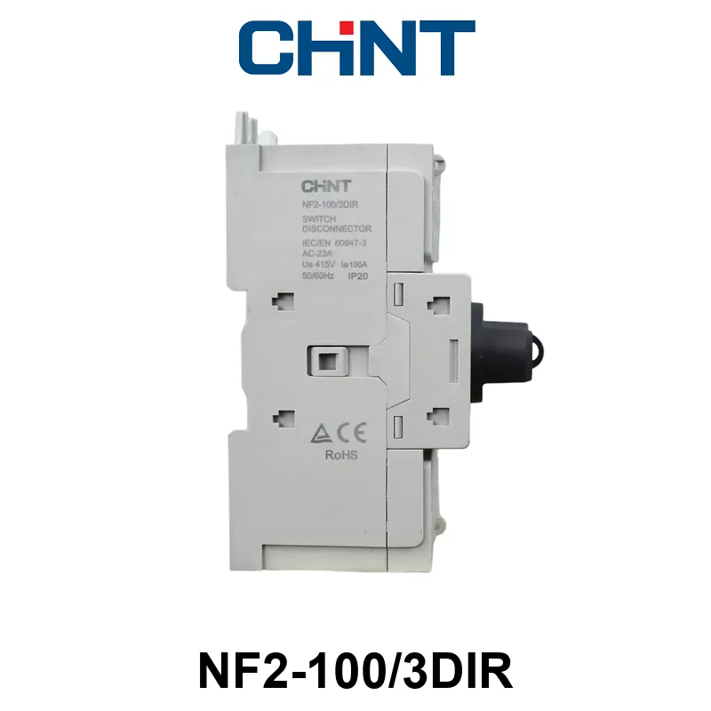 SECCIONADOR BAJO CARGA CHINT NF2 - 3 P - In:100A - Montaje: RIEL DIN - MANETA GRIS