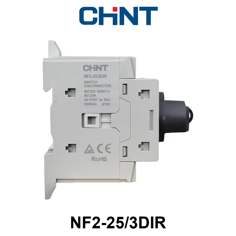 SECCIONADOR BAJO CARGA CHINT NF2 - 3 P - In:25A - Montaje: RIEL DIN - MANETA GRIS