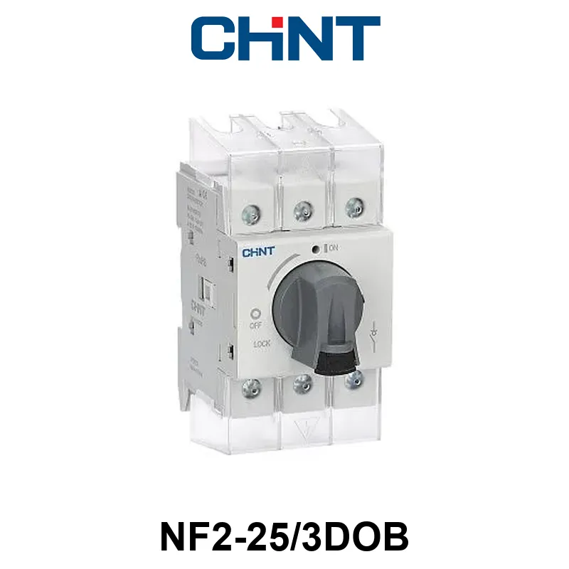SECCIONADOR BAJO CARGA CHINT NF2 - 3 P - In:25A - Montaje: EJE PROLONGADOR A PUERTA - MANETA NEGRA