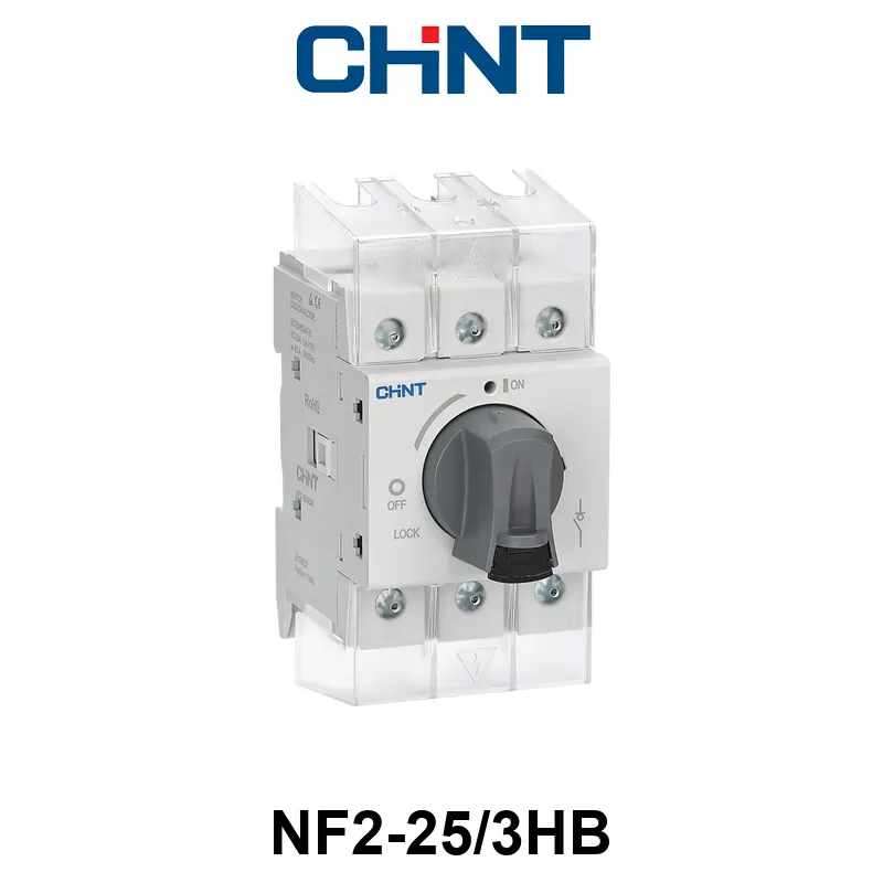SECCIONADOR BAJO CARGA CHINT NF2 - 3 P - In:25A - Montaje: DIRECTO EN FRENTE - MANETA NEGRA