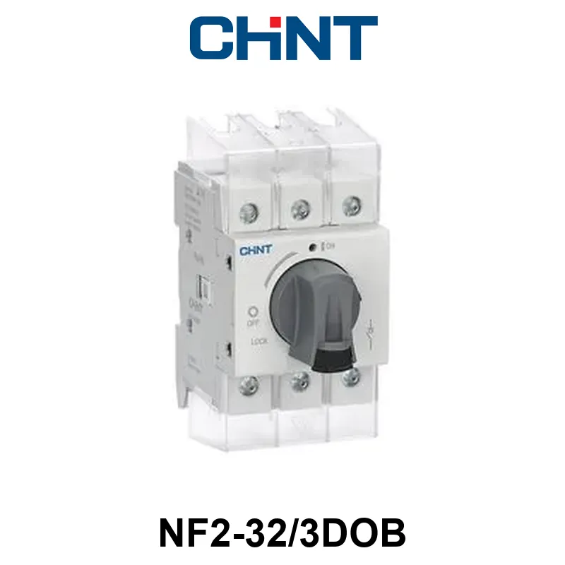 SECCIONADOR BAJO CARGA CHINT NF2 - 3 P - In:32A - Montaje: EJE PROLONGADOR A PUERTA - MANETA NEGRA