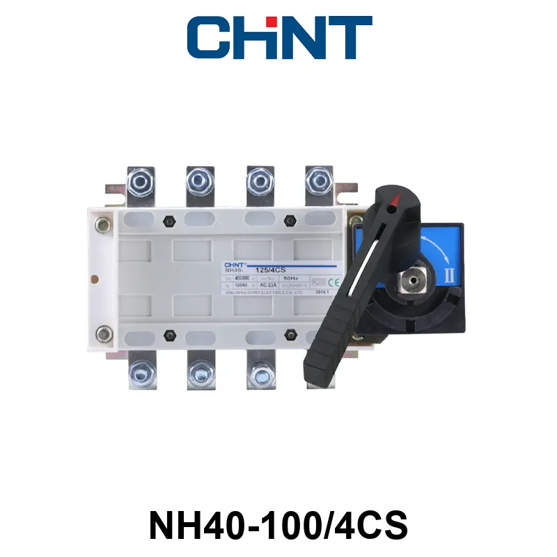 CONMUTADOR BAJO CARGA CHINT NH40_CS - 4 P - In:100A Cat: AC21B - Manija montada directa
