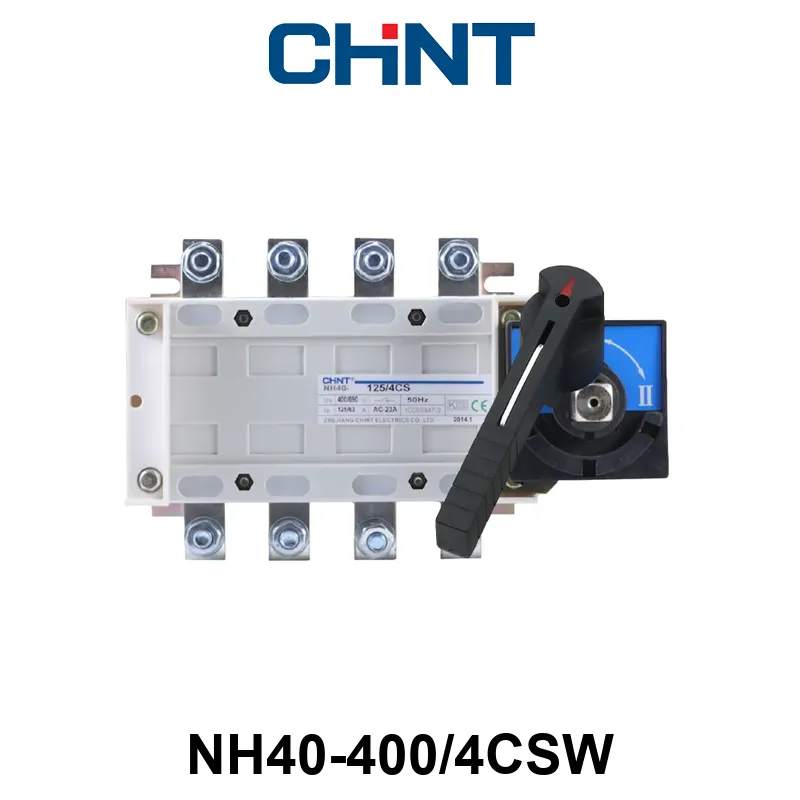 CONMUTADOR BAJO CARGA CHINT NH40_CS - 4 P - In:400A Cat: AC23A - Manija c/eje a puerta