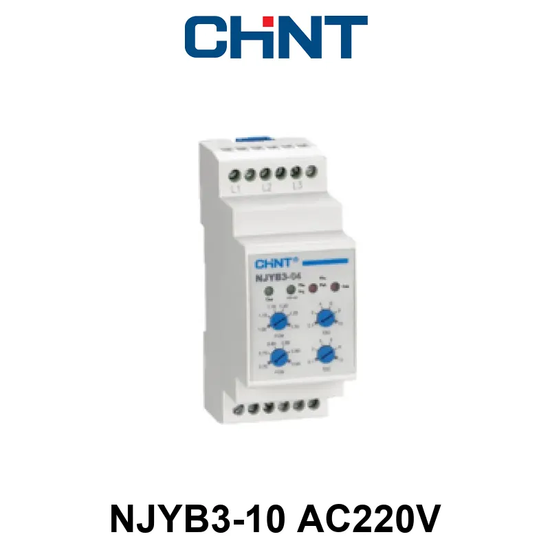 RELÉ ELECTRÓNICO CHINT: bajaU reg; pérdida fase-220/380VCA(L1-L2-L3-N)