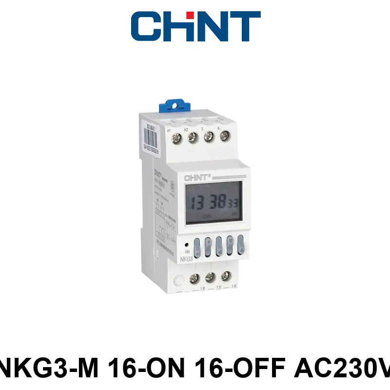 RELÉ ELECTRÓNICO CHINT: timer programable semanal 16 programas  t: 1 seg-168 h-220VCA