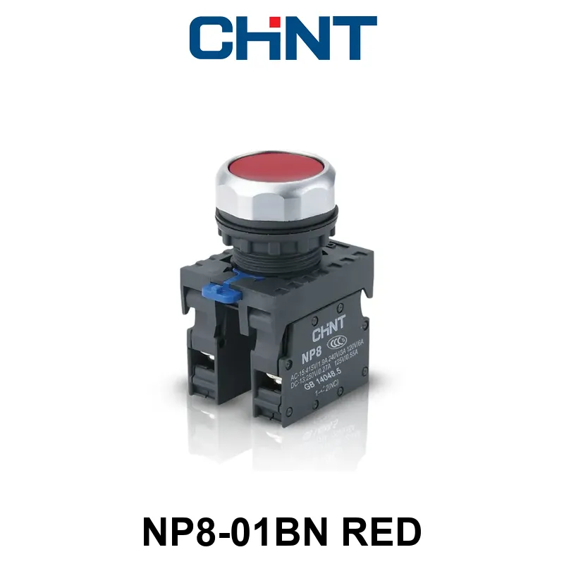 PULSADOR 22 MM - NP8 - COLOR ROJO - C/1NC