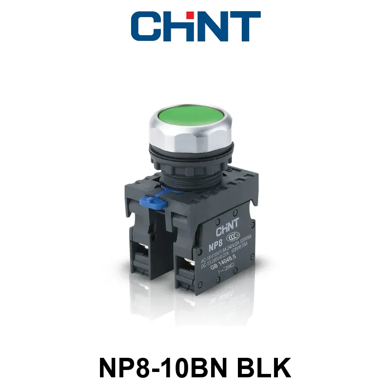 PULSADOR 22 MM - NP8 - COLOR NEGRO - C/1NA