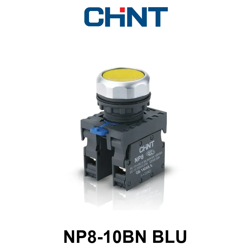 PULSADOR 22 MM - NP8 - COLOR AZUL - C/1NA