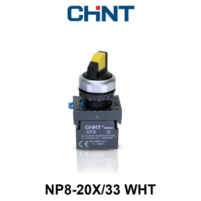 SELECTORA DE 3 POSICIONES 22 MM - NP8 - COLOR BLANCO - C/2NA - C/RETORNO AL CENTRO