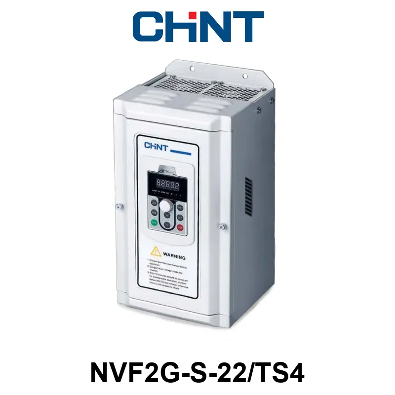 VARIADOR DE VELOCIDAD CHINT NVF2G-S-22/TS4; Alim.: Trifásica 380V; In: 45A; Pot: 22kW / 30HP