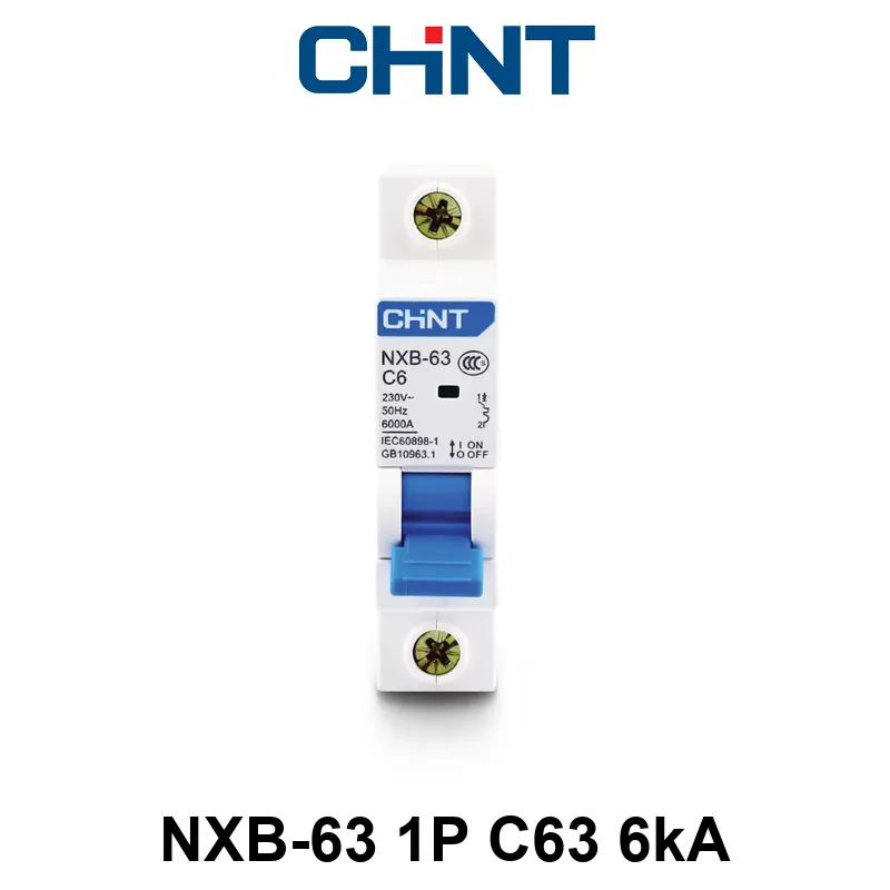 Int. Termomagnético CHINT NXB-63, In:63A, Icn:6kA, Curva C, 1-polo