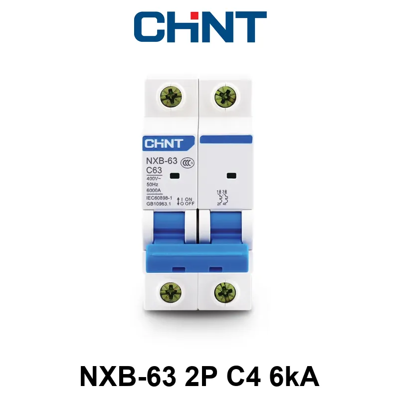 Int. Termomagnético CHINT NXB-63, In:4A, Icn:6kA, Curva C, 2-polos
