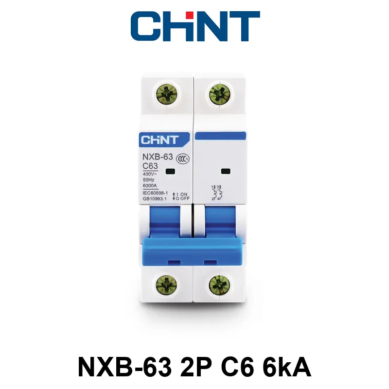 Int. Termomagnético CHINT NXB-63, In:6A, Icn:6kA, Curva C, 2-polos