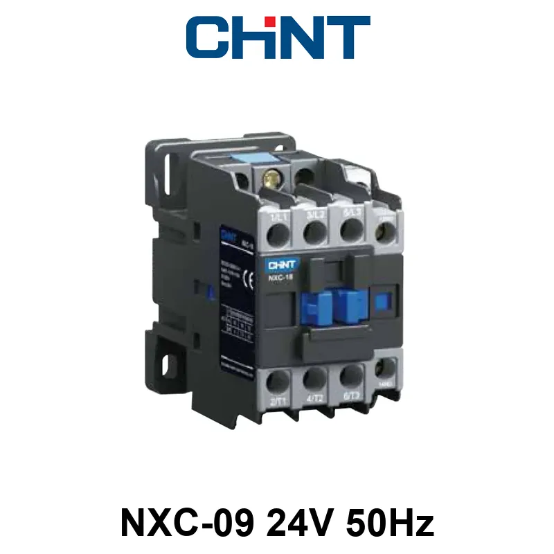 CONTACTOR CHINT NXC-09 - In:9A - 3 POLOS + Aux: 1NA+1NC - Bob: 24VCA