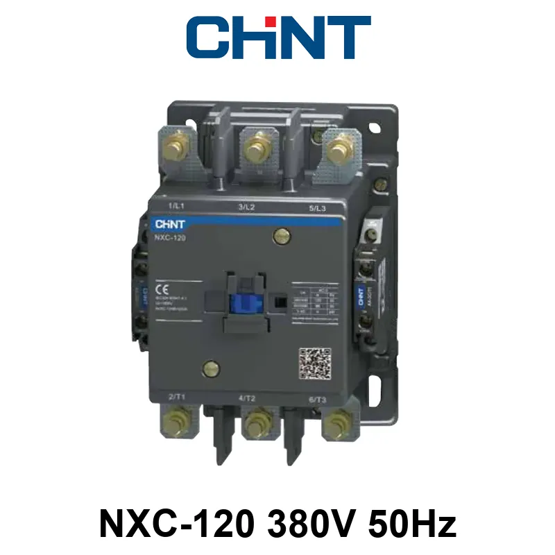 CONTACTOR CHINT NXC-120 - In:120A - 3 POLOS + Aux: 2NA+2NC - Bob: 380VCA