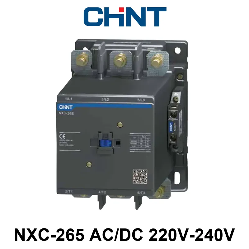 CONTACTOR CHINT NXC-265 - In:265A - 3 POLOS + Aux: 2NA+2NC - Bob: 220V-240VCA/CC