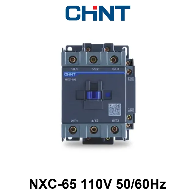 CONTACTOR CHINT NXC-65 - In:65A - 3-POLOS + Aux: 1NA+1NC - Bob: 110VCA